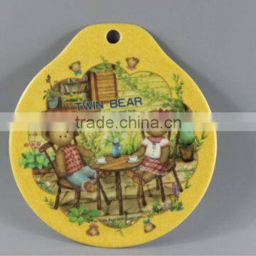 2014 new design melamine table mat with one handle