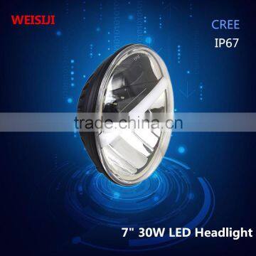 New arrival and smart design 30W 7 round led headlight jeep wrangler