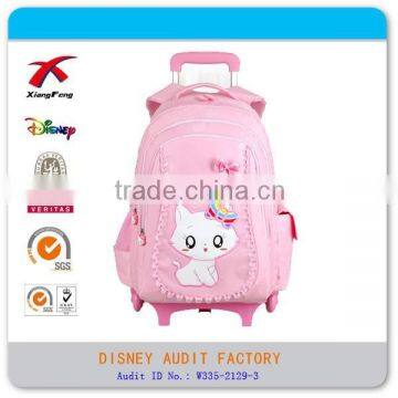 fashioncute cat student school bag backpack with trolley