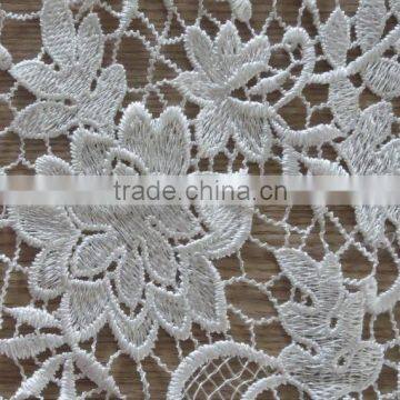 White lace french lace materials india african guipure cotton embroidery lace for wedding dress