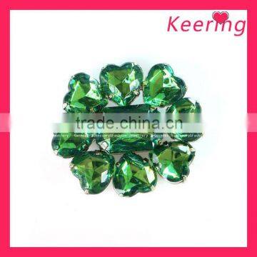 New Arrival Green Rhinestone Bag Buckle(WCK-830)