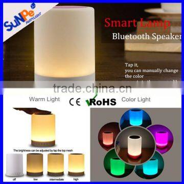 Hot Sale Wireless Portable Stereo Bluetooth Speaker Lamp with LED Changing Light