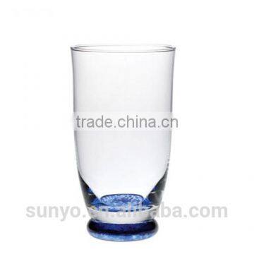 Cobalt Blue Colored Bottom Water Glass Tumbler