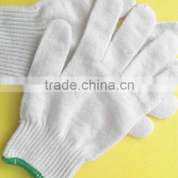 High quality seamless kintted nature white cotton gloves