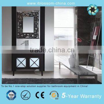 Luxury solid wood legs MDF American wash basin bathroom vanity units