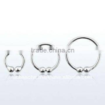 925 Sterling silver wire non-piercing fake nose clip, 20g (0.8mm) with an outer diameter of 6mm - 12mm