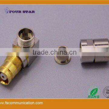1.6/5.6 Female Bulkhead Right Angle Clamp Connector For RG59 Cable B