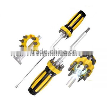 9 in 1 LED Screwdriver Screw Driver Tool with Telescopic Magnetic Pick up Tool