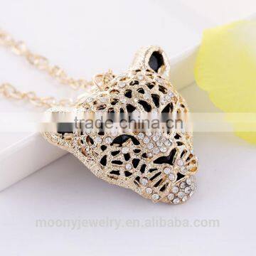 Fashionable vintage leopard crystal necklace cool crystal pendant leopard necklace in 