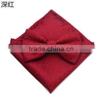 fashion men bow tie and pocket for wedding suit,scalloped flower printed bowties