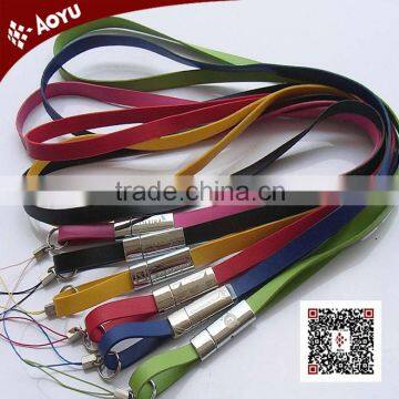 fashion leather lanyard with laser logo