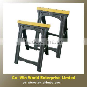 2pcs heavy duty plastic folding sawhorse set