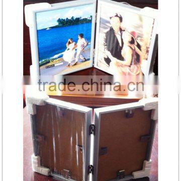 cheap aluminum double folding photo picture frame