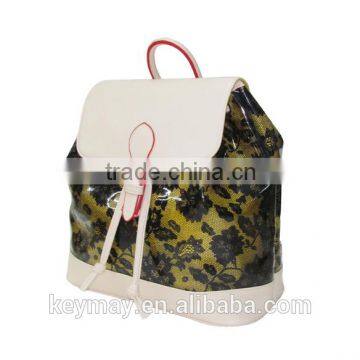 China hot sale OEM designer gliter PVC ladies couple backpack