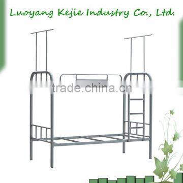 Metal heavy adult duty iron steel double bunk pipe/tube bed frame for school dormitory,army and camp in competitive price