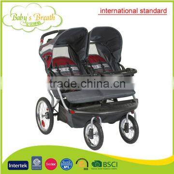 BS-47A international standard double baby strollers 2 in 1 in shanghai without added fabric