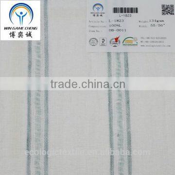 2016 new fansion 100% 14*14 linen dobby fabric