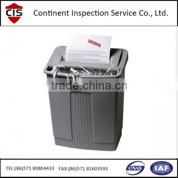 shredder,paper shredder,office equipment,strip cut electric paper Shredder,inspection service in China,inspection agency,QC