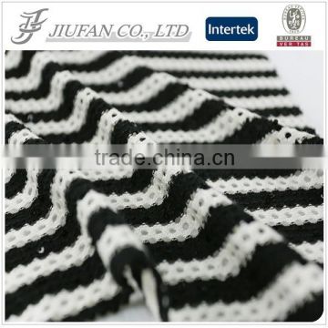 Jiufan Textile 2016 Hot Sale Knitting Sweater Material Polyester Rayon Fancy Hacci Fabric