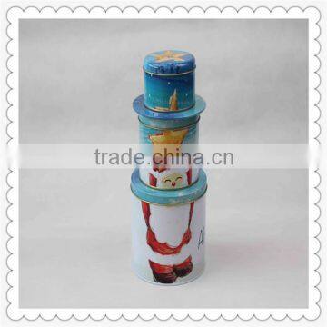 China wholesale three pieces printed with snow metal tin box