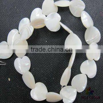 14mm White Shell Beads Heart Shape Beads Wholesale Loose Beads