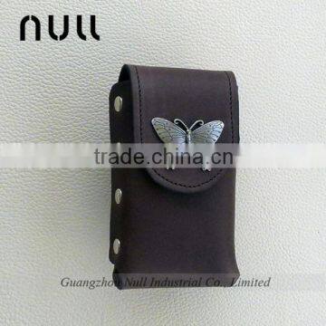 Vintage butterfly hasp leather cigarette case