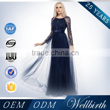 New Products 2016 Simple Transparent Royal Blue Mermaid Wedding Dress