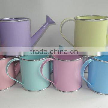 bright color newest metal garden watering can flower pot