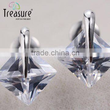 Body Jewelry Geometric Zircon Copper Link Chain Necklace and Earring Jewelry Set for Braide photo-3