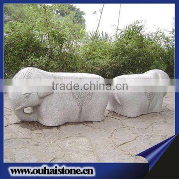 Stunning Carved Granite Bench In Elephant Shape Garden Patio Stone Seat Ornament