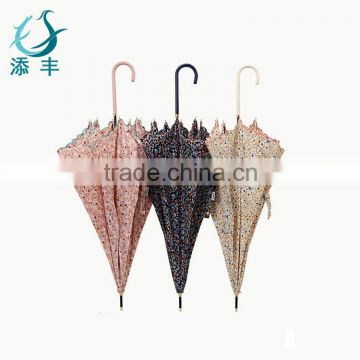 2016 promotional fashion ladies lace straight umbrella