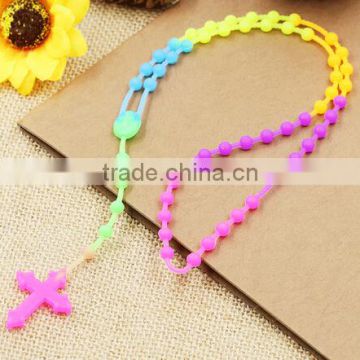 Mixed Color For Kids Gift Silicone Cross Necklace