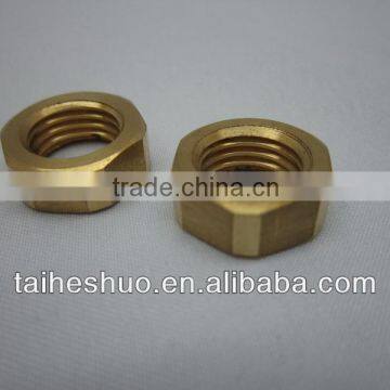 Popular color machine brass/copper nuts DIN 934