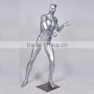 Abstract Male Tennis Player Mannequin -- Silver