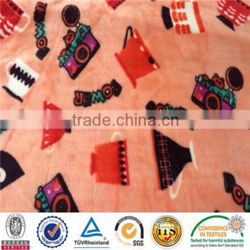 100% polyester knit baby blanket fabric print produced in suzhou