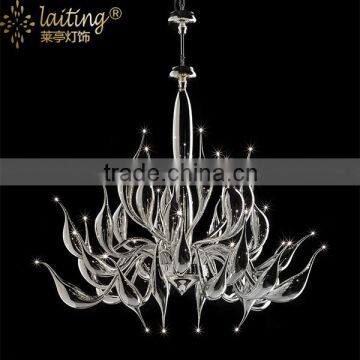 Replica Interior Decoration Silver Swan Wrought Iron chandelier Lighting Lamparas