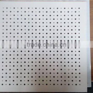 perfotated gypsum ceiling tile facing with white PVC