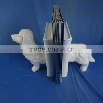 Funny dog ceramic Book End