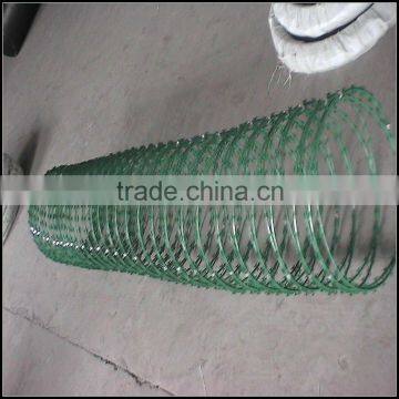 green PVC Coated Razor Barbed Wire