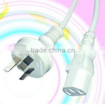 Australia SAA approval power lead for computer AS 3112 3pin male plug to 60320 C13