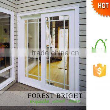 White Double Layer Sliding Glass French Door , Standard Exterior Sliding Patio Doors