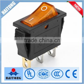 3 pin rocker switch with yellow light KCD-3