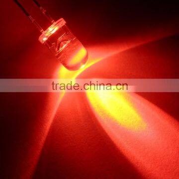 Super bright bluet shape mcd 25000~28000 Water Clear 5mm led diodes red