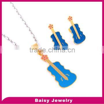 best selling stainless steel guitar jewelry set for kids