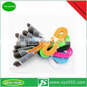 2016 Most Popular 1 Meters Long 2 in 1 Flat Usb Cable