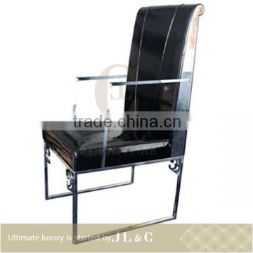 JC11-02 luxury Latest design wooden dining chair with stainless steel back for dining room dinning chair