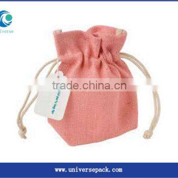 Nice color drawstring promotional jute gift bag from china factory