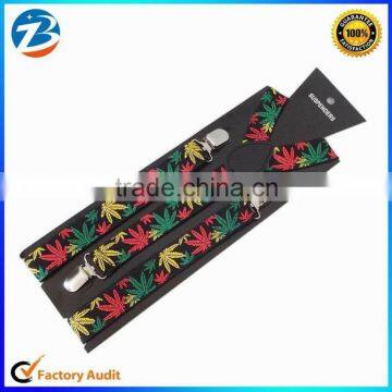 Maple Leaf Printed Mens and Ladies Elastic Suspender Wholesale