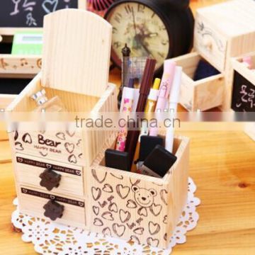 High quality multifunctional wooden pen container