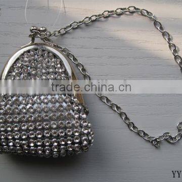 Wristlet wallet plain crystal coin bag for girl